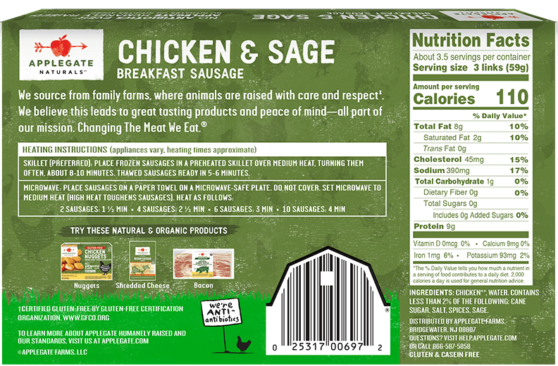 Products Breakfast Sausage Natural Chicken and Sage Breakfast